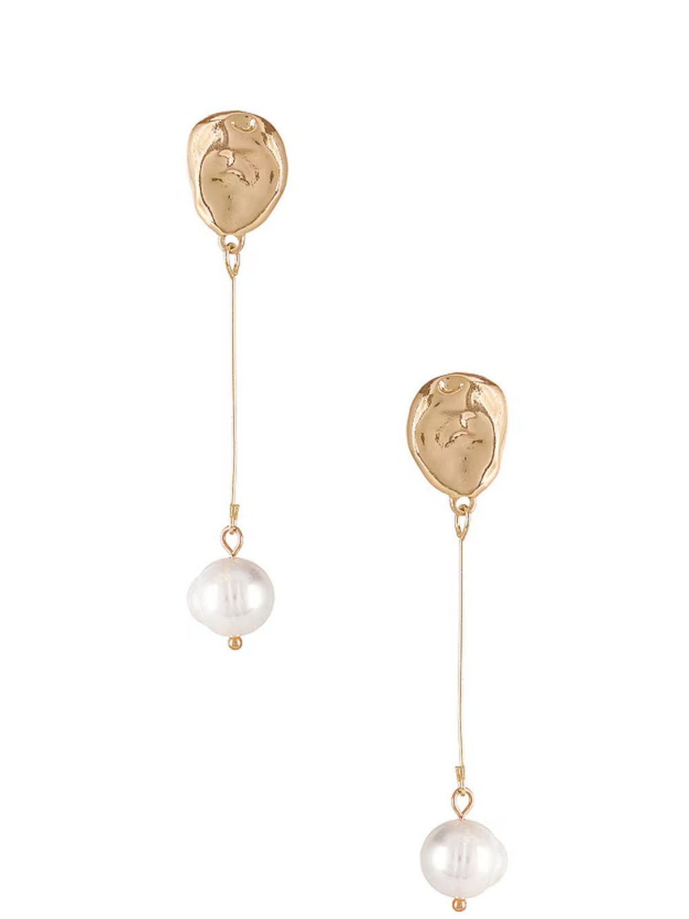 Gold Drop Pearl Dangle Earrings - Women Jewelry